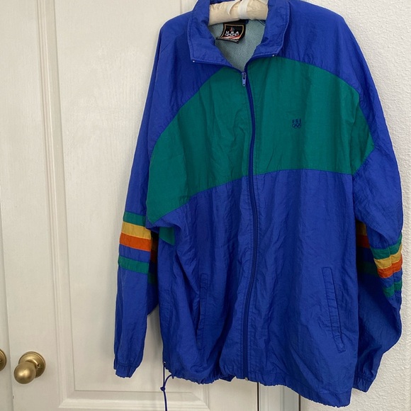 Vintage Olympics USA 80s/90s Striped Windbreaker Jacket JcPenney - Picture 1 of 9